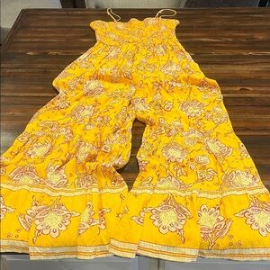 Free People smocked wide leg jumpsuit